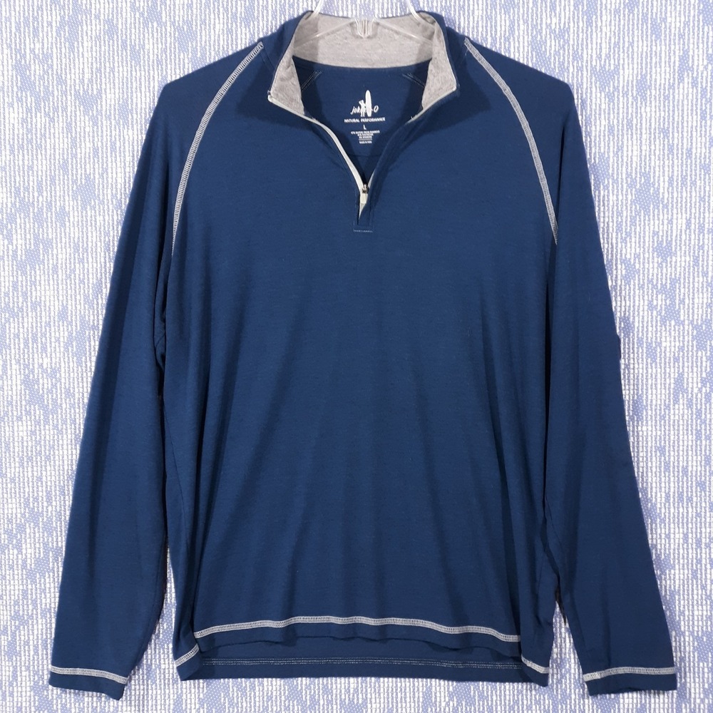 Johnnie-O Natural Performance Sweatshirt Mens L Pullover 1/4 Zip Bamboo Blend
